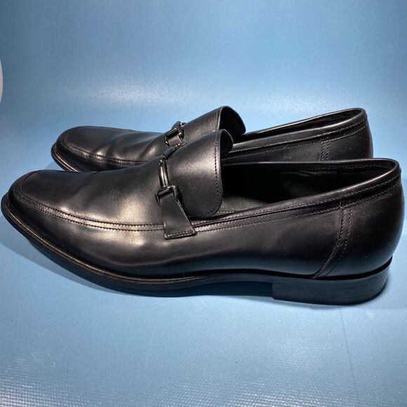 Aston Grey Men's Black Leather Horse Bit Loafers Slip On Shoes Size 12 - Picture 4 of 7